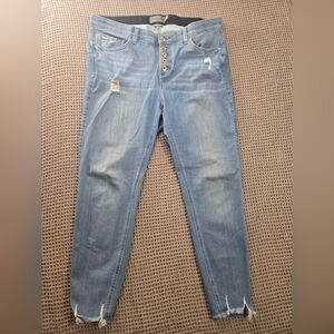 Torrid Bombshell Skinny Premium Stretch Stylish Blue Distressed Women Jeans 16 R